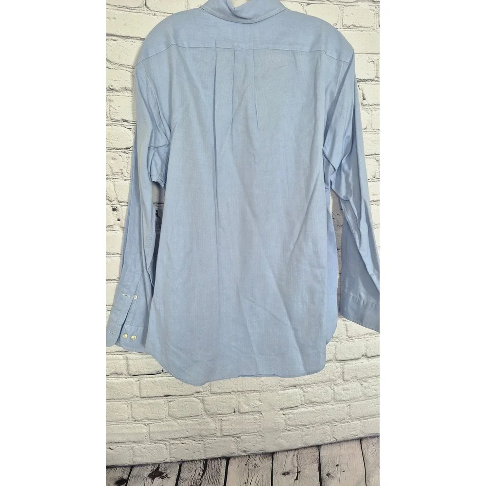 VINTAGE Y2K Polo Ralph Lauren Mens Blue Herringbone Button‎ Down Shirt Size 16